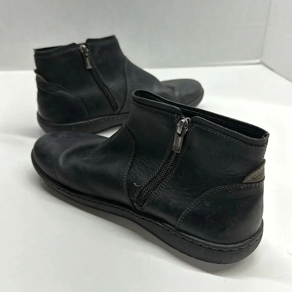 Birkenstock Leather Bennington Booties Ankle Boots Zip Up Side Black Size 37 / 6 - Picture 7 of 12